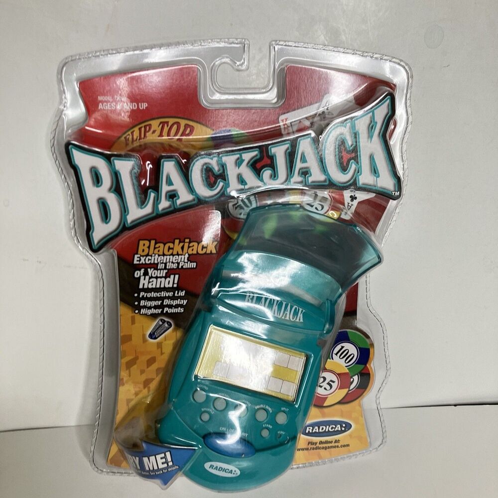 Sealed Radica Flip Top Black Jack Electronic Video Game Handheld Blackjack 2001